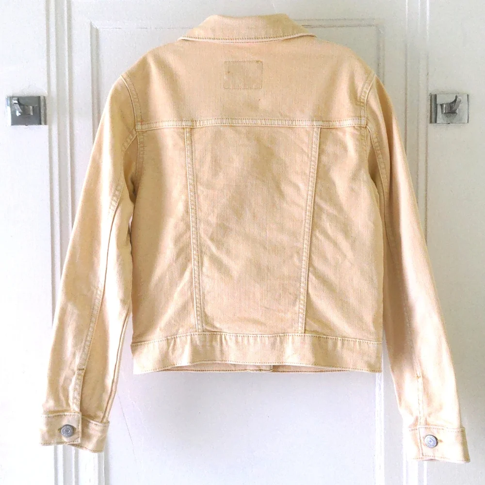 Old Navy butter yellow denim jacket size large (10-12)
